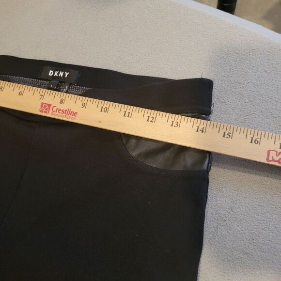 DKNY Black Leggings With Faux Leather Details Size Small - Picture 4 of 9